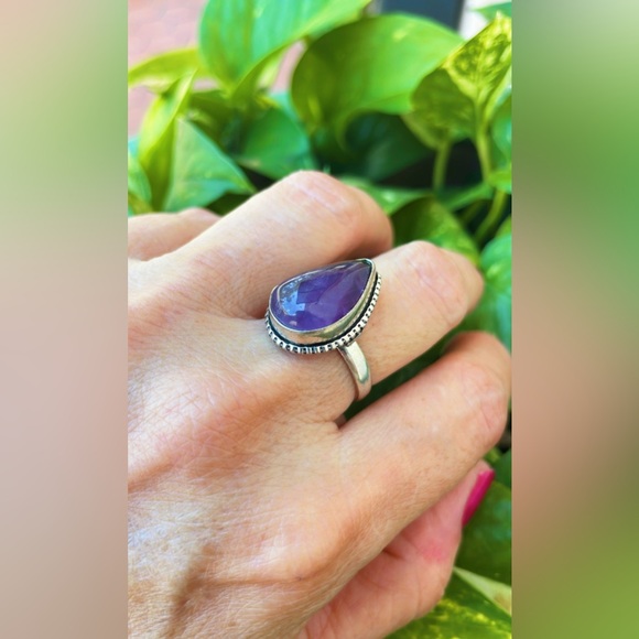 NWT Women's lilac ring plated in sterling silver. Size 7 - Picture 17 of 17